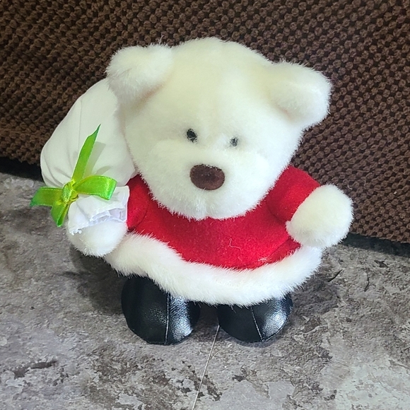 White Merry Christmas Bear 6" Plush - Picture 1 of 7